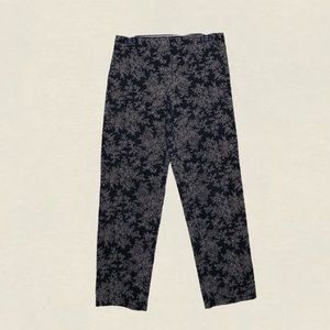 Vintage Gray floral high waisted cropped pant